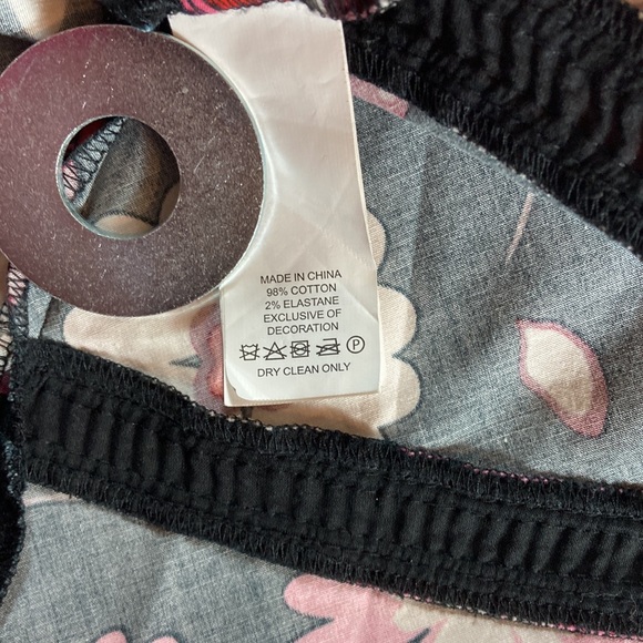 Kate Spade Floral on Black Classic Swing Dress with Eyelet Detail - Picture 7 of 7